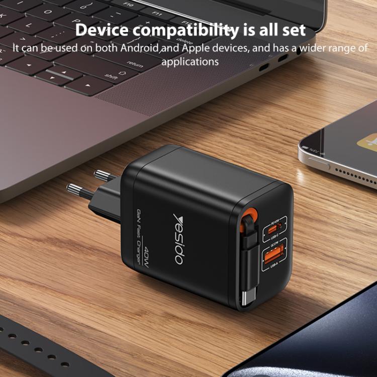 Yesido YC99 40W Fast Charger with Telescopic Type-C Cable