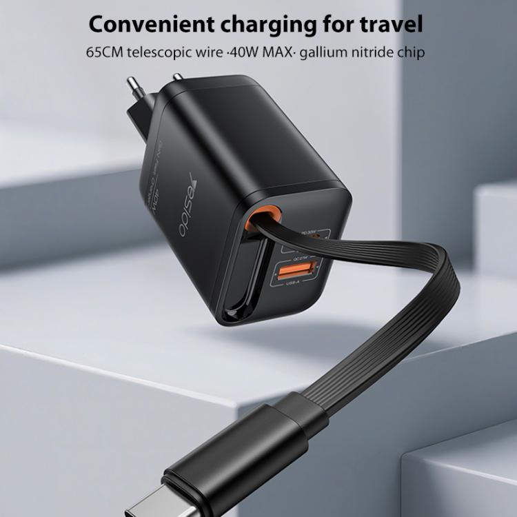 Yesido YC99 40W Fast Charger with Telescopic Type-C Cable
