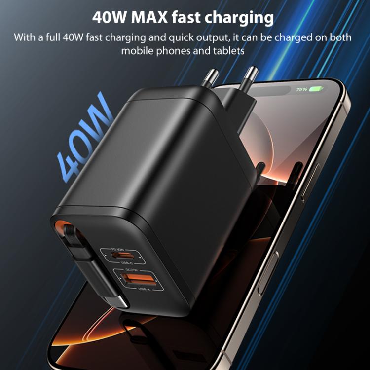 Yesido YC99 40W Fast Charger with Telescopic Type-C Cable