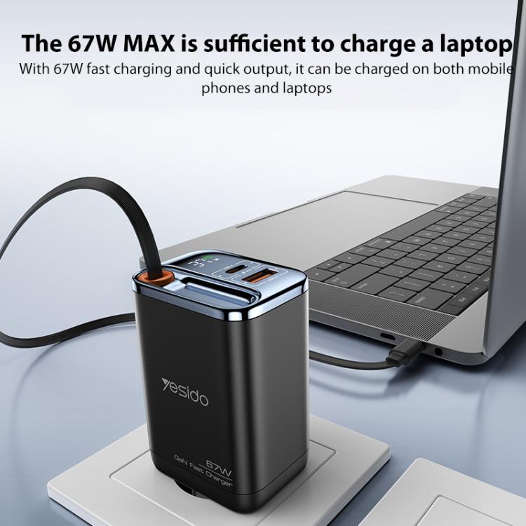 Yesido YC100 67W Fast Charger with Telescopic Type-C Cable