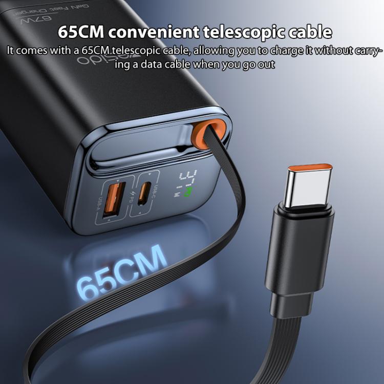Yesido YC100 67W Fast Charger with Telescopic Type-C Cable