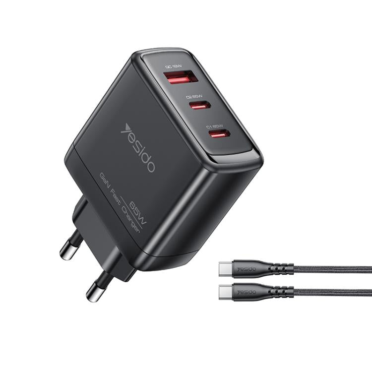 Yesido YC144C 65W Three-port Fast Charger with 1m Type-C Cable