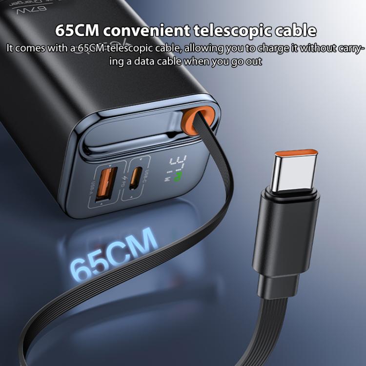 Yesido YC146 67W Fast Charger with Telescopic Type-C Cable
