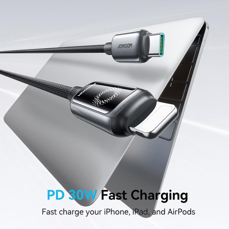 JOYROOM S-A55 StarFlight Series 30W Type-C to 8 Pin Auto Power-Off Fast Charging Data Cable