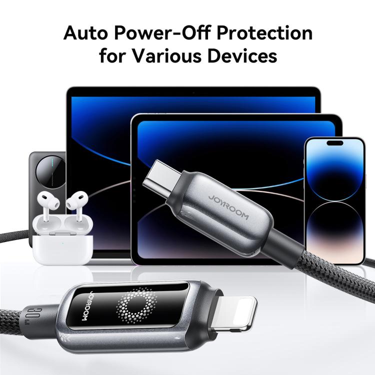 JOYROOM S-A55 StarFlight Series 30W Type-C to 8 Pin Auto Power-Off Fast Charging Data Cable
