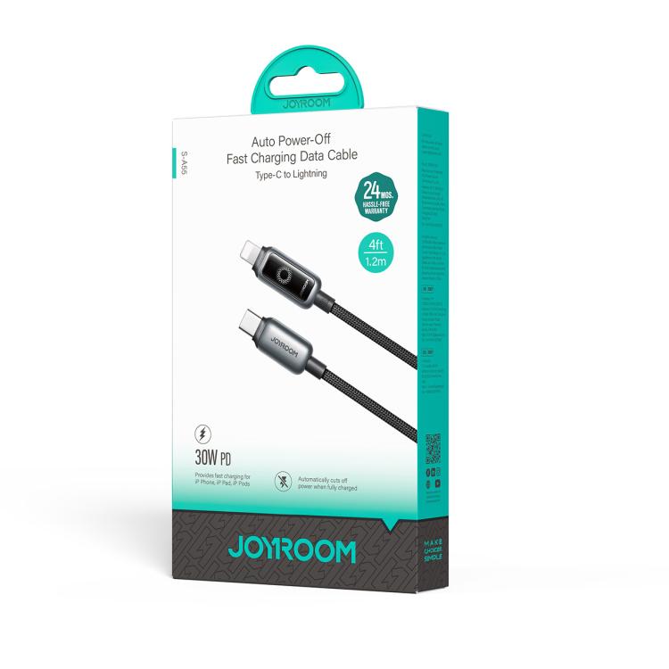 JOYROOM S-A55 StarFlight Series 30W Type-C to 8 Pin Auto Power-Off Fast Charging Data Cable