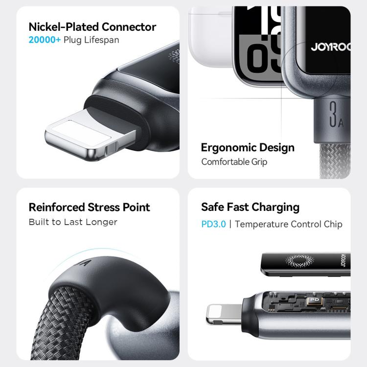 JOYROOM S-A55 StarFlight Series 3A USB to 8 Pin Auto Power-Off Fast Charging Data Cable