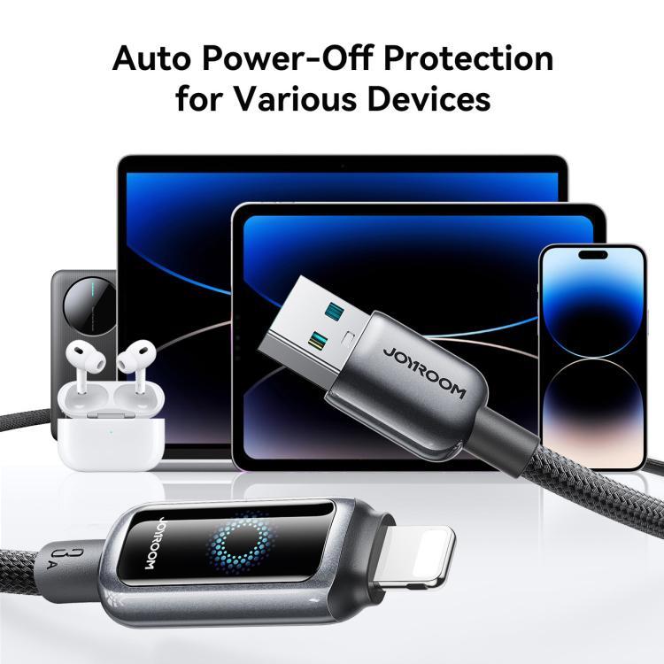 JOYROOM S-A55 StarFlight Series 3A USB to 8 Pin Auto Power-Off Fast Charging Data Cable