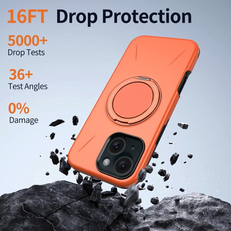 Metal Rotation Holder MagSafe TPU Hybrid PC Phone Case