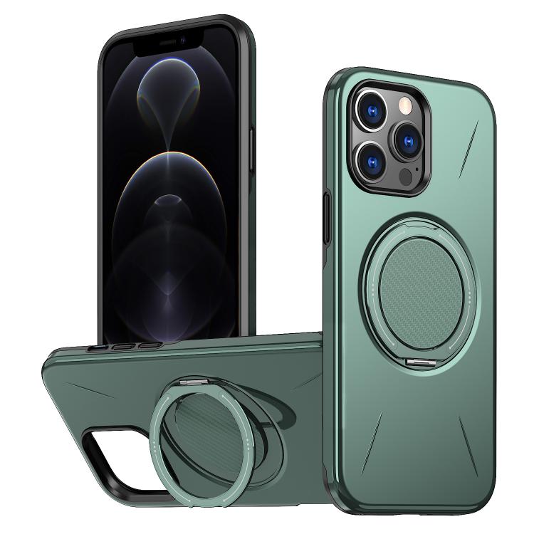 Metal Rotation Holder MagSafe TPU Hybrid PC Phone Case