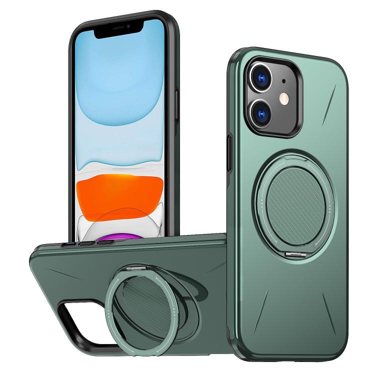 Metal Rotation Holder MagSafe TPU Hybrid PC Phone Case