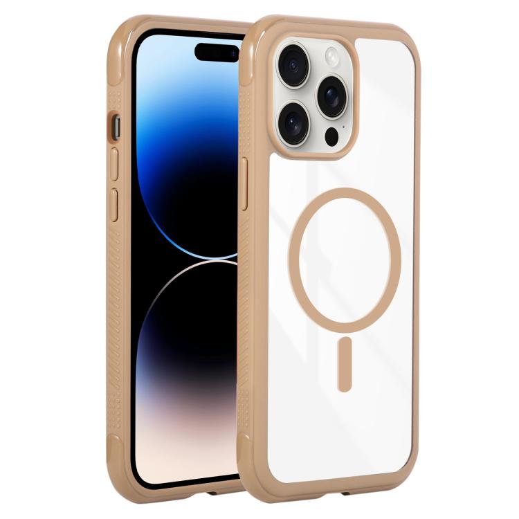 Solid Color Edge Transparency MagSafe Magnetic Phone Case