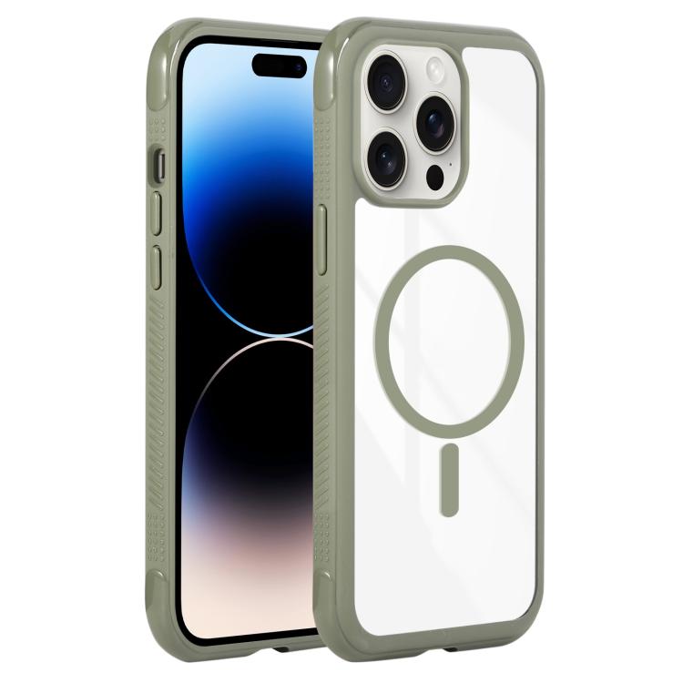 Solid Color Edge Transparency MagSafe Magnetic Phone Case