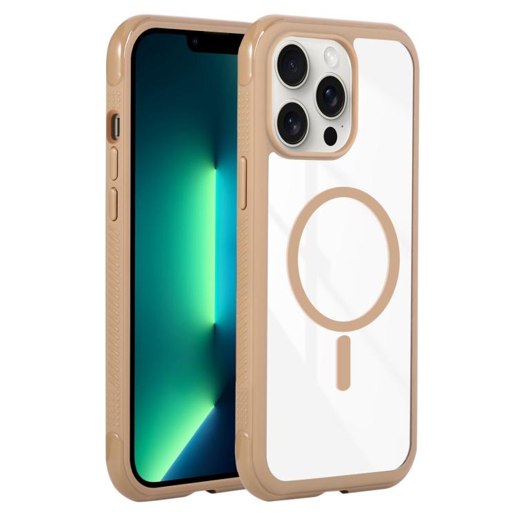 Solid Color Edge Transparency MagSafe Magnetic Phone Case