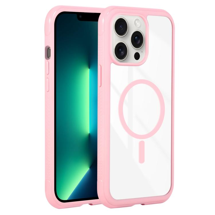 Solid Color Edge Transparency MagSafe Magnetic Phone Case