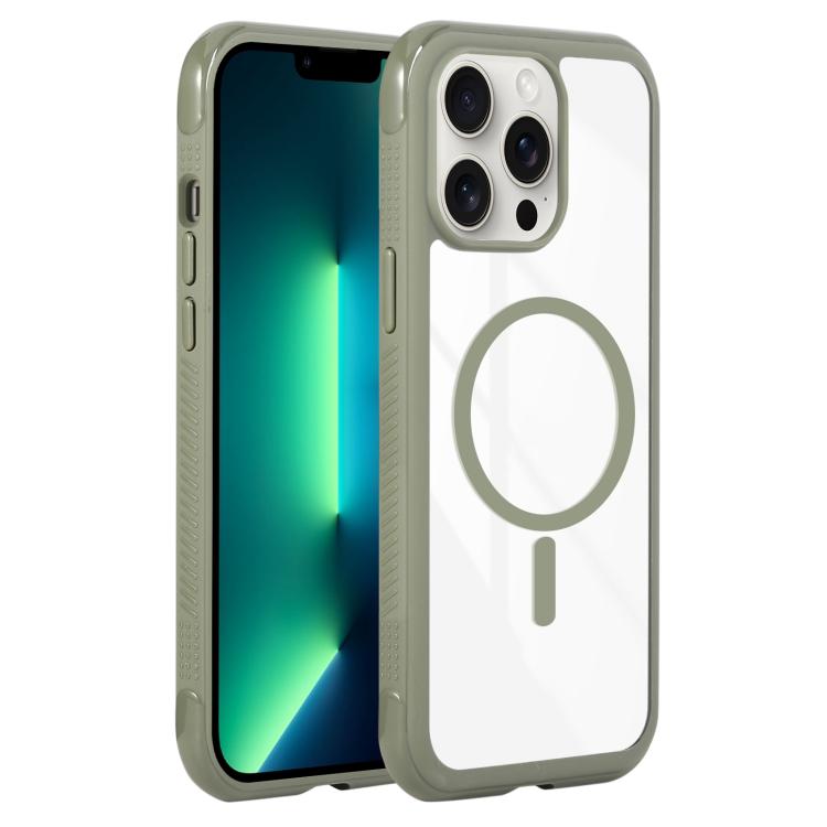 Solid Color Edge Transparency MagSafe Magnetic Phone Case