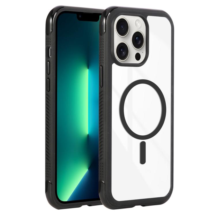 Solid Color Edge Transparency MagSafe Magnetic Phone Case