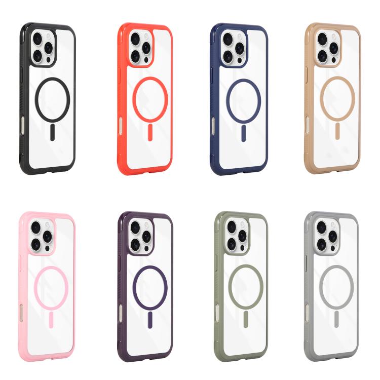 Solid Color Edge Transparency MagSafe Magnetic Phone Case