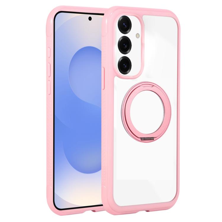 Solid Color Edge Transparency Rotation Holder MagSafe Phone Case, For Samsung Galaxy S25 Edge 5G, For Samsung Galaxy S25 / S24 5G, For Samsung Galaxy S25+ / S24+ 5G, For Samsung Galaxy S25 Ultra / S24 Ultra 5G