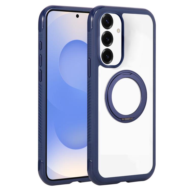 Solid Color Edge Transparency Rotation Holder MagSafe Phone Case, For Samsung Galaxy S25 Edge 5G, For Samsung Galaxy S25 / S24 5G, For Samsung Galaxy S25+ / S24+ 5G, For Samsung Galaxy S25 Ultra / S24 Ultra 5G