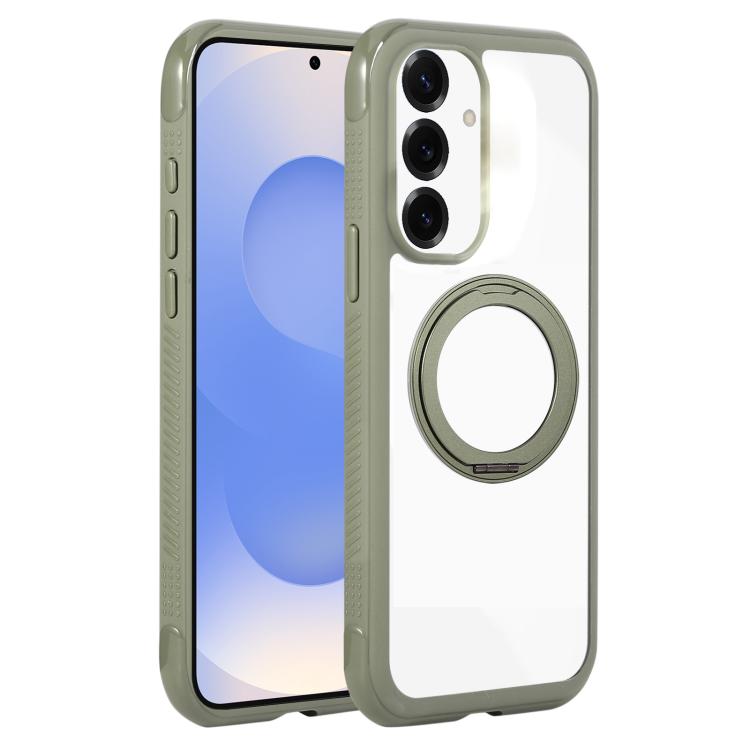 Solid Color Edge Transparency Rotation Holder MagSafe Phone Case, For Samsung Galaxy S25 Edge 5G, For Samsung Galaxy S25 / S24 5G, For Samsung Galaxy S25+ / S24+ 5G, For Samsung Galaxy S25 Ultra / S24 Ultra 5G