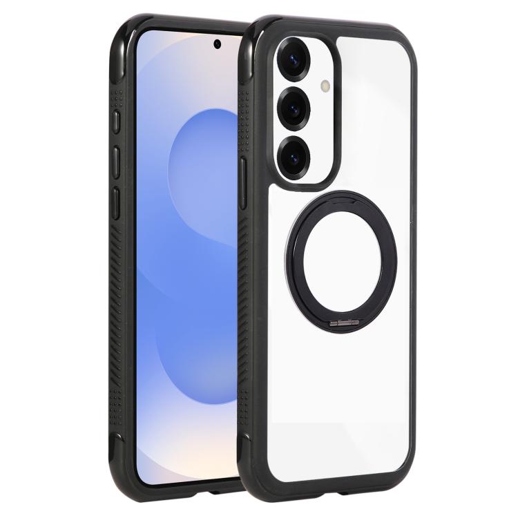 Solid Color Edge Transparency Rotation Holder MagSafe Phone Case, For Samsung Galaxy S25 Edge 5G, For Samsung Galaxy S25 / S24 5G, For Samsung Galaxy S25+ / S24+ 5G, For Samsung Galaxy S25 Ultra / S24 Ultra 5G