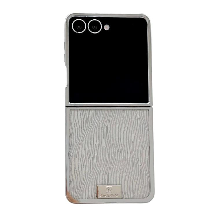 Plating Frame Glitter Paper Nameplate Full Coverage Phone Case, For Samsung Galaxy Z Flip6/7 FE, For Samsung Galaxy Z Flip7 5G, For Samsung Galaxy Z Flip5