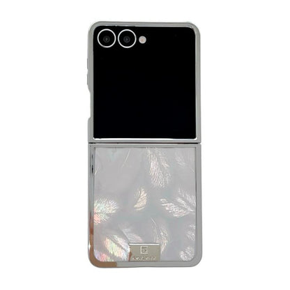 Plating Frame Glitter Paper Nameplate Full Coverage Phone Case, For Samsung Galaxy Z Flip6/7 FE, For Samsung Galaxy Z Flip7 5G, For Samsung Galaxy Z Flip5