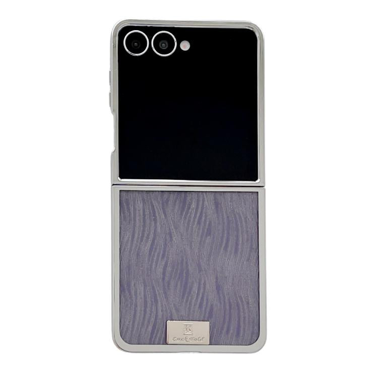 Plating Frame Glitter Paper Nameplate Full Coverage Phone Case, For Samsung Galaxy Z Flip6/7 FE, For Samsung Galaxy Z Flip7 5G, For Samsung Galaxy Z Flip5