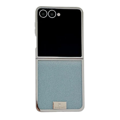 Plating Frame Glitter Paper Nameplate Full Coverage Phone Case, For Samsung Galaxy Z Flip6/7 FE, For Samsung Galaxy Z Flip7 5G, For Samsung Galaxy Z Flip5