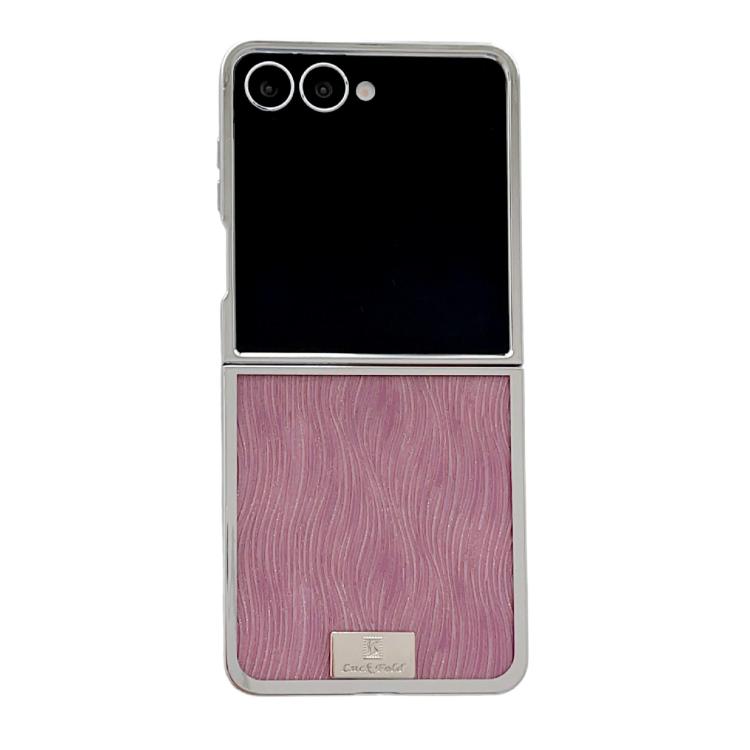 Plating Frame Glitter Paper Nameplate Full Coverage Phone Case, For Samsung Galaxy Z Flip6/7 FE, For Samsung Galaxy Z Flip7 5G, For Samsung Galaxy Z Flip5