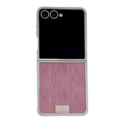 Plating Frame Glitter Paper Nameplate Full Coverage Phone Case, For Samsung Galaxy Z Flip6/7 FE, For Samsung Galaxy Z Flip7 5G, For Samsung Galaxy Z Flip5