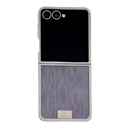 Plating Frame Glitter Paper Nameplate Full Coverage Phone Case, For Samsung Galaxy Z Flip6/7 FE, For Samsung Galaxy Z Flip7 5G, For Samsung Galaxy Z Flip5