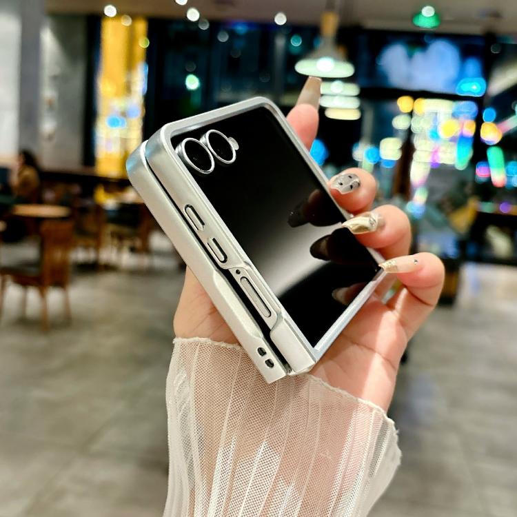 Silver Frame Litchi Texture Nameplate Full Coverage Phone Case