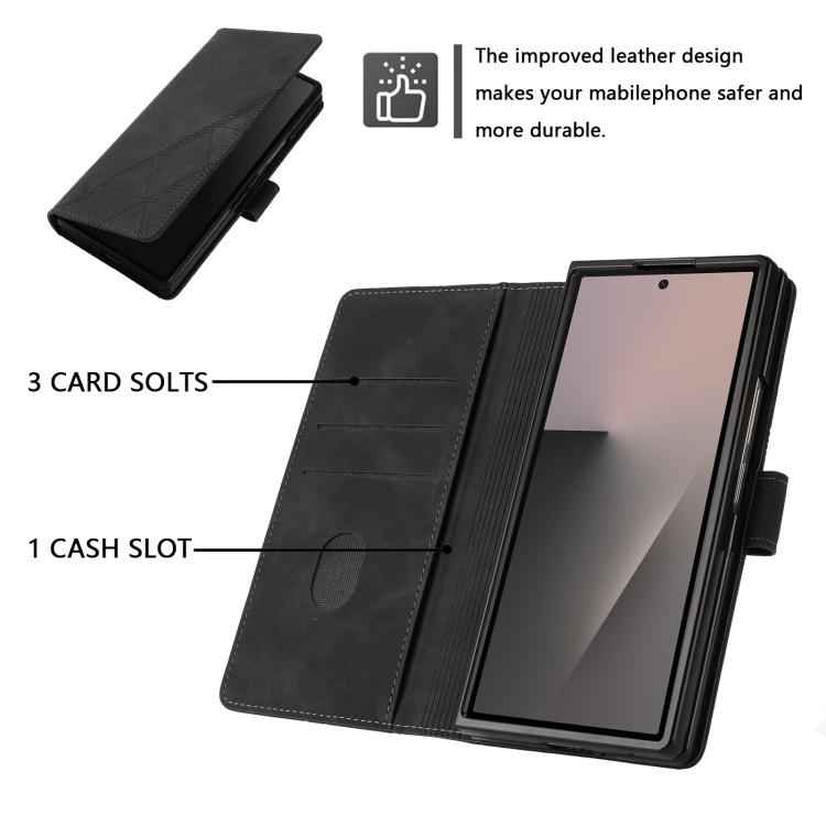 3D Embossed Flip Leather Phone Case, For Samsung Galaxy Z Fold7 5G