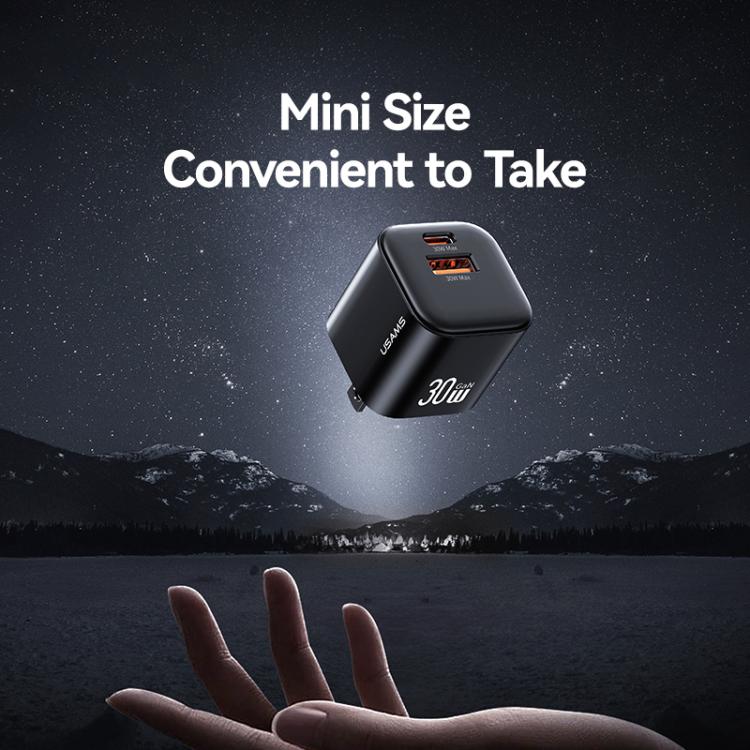 USAMS CC270 30W GaN USB-C / Type-C and USB Dual-port Mini Fast Charger