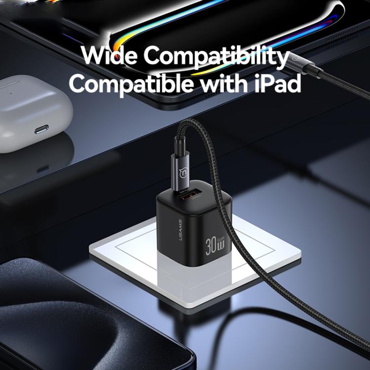 USAMS CC270 30W GaN USB-C / Type-C and USB Dual-port Mini Fast Charger