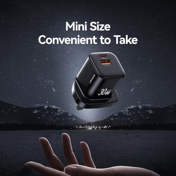 USAMS CC277 30W GaN USB-C / Type-C and USB Dual-port Mini Fast Charger
