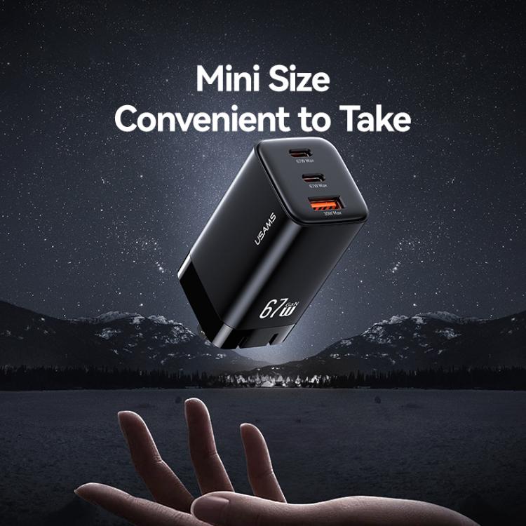 USAMS CC272 67W GaN USB and Dual Type-C Three-Port Fast Charger