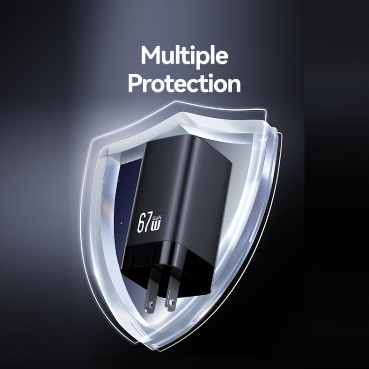 USAMS CC272 67W GaN USB and Dual Type-C Three-Port Fast Charger