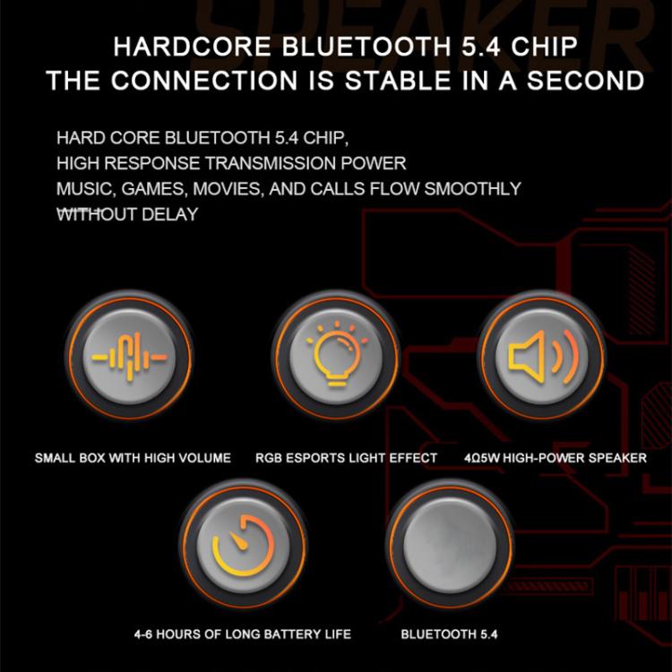 DK08 Smart LED Screen Cool Style Portable RGB Light Bluetooth Speaker