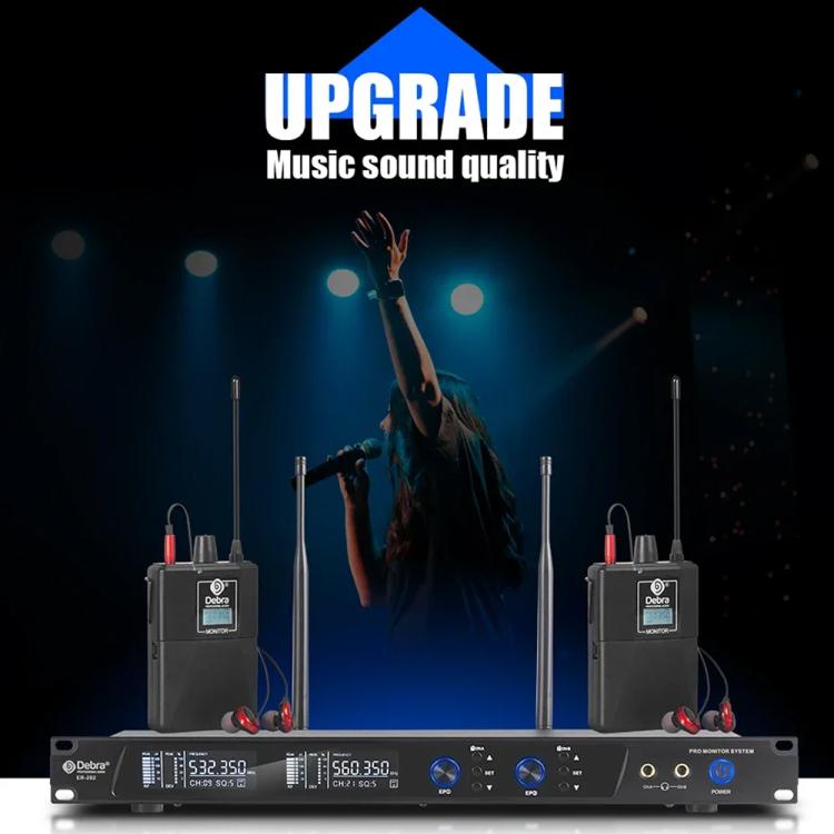 DEBRA ER-202 Professional Stage Wireless Audio Return Monitoring System with Two Receivers