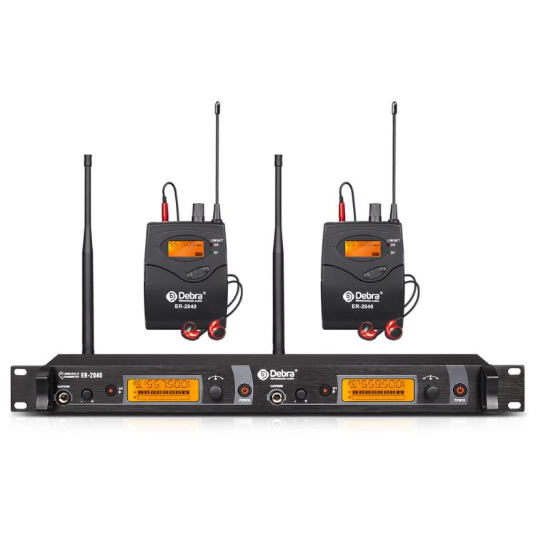 DEBRA ER-2040 Professional Stage Wireless Audio Return Monitoring System with Two Receivers