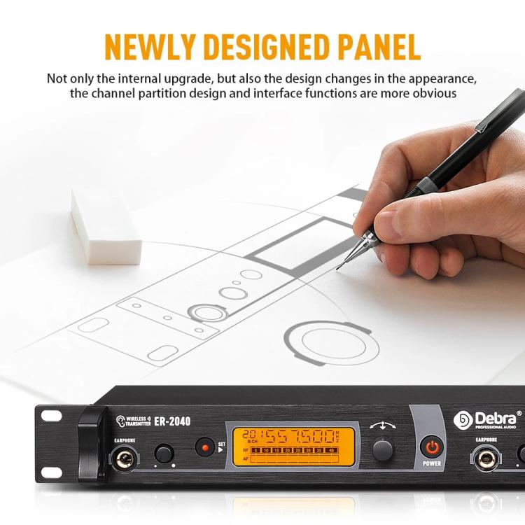 DEBRA ER-2040 Professional Stage Wireless Audio Return Monitoring System with Two Receivers