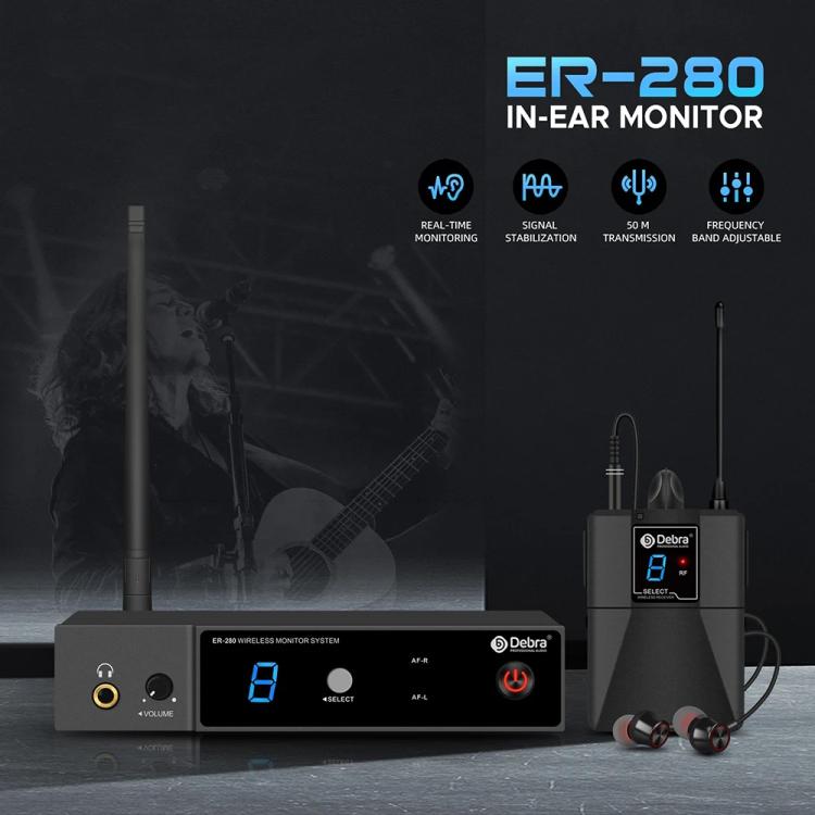 DEBRA ER-280 Professional Stage Wireless Audio Return Monitoring System with One Receivers