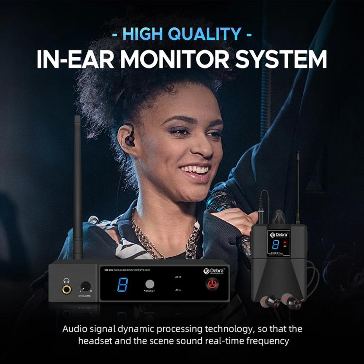DEBRA ER-280 Professional Stage Wireless Audio Return Monitoring System with One Receivers