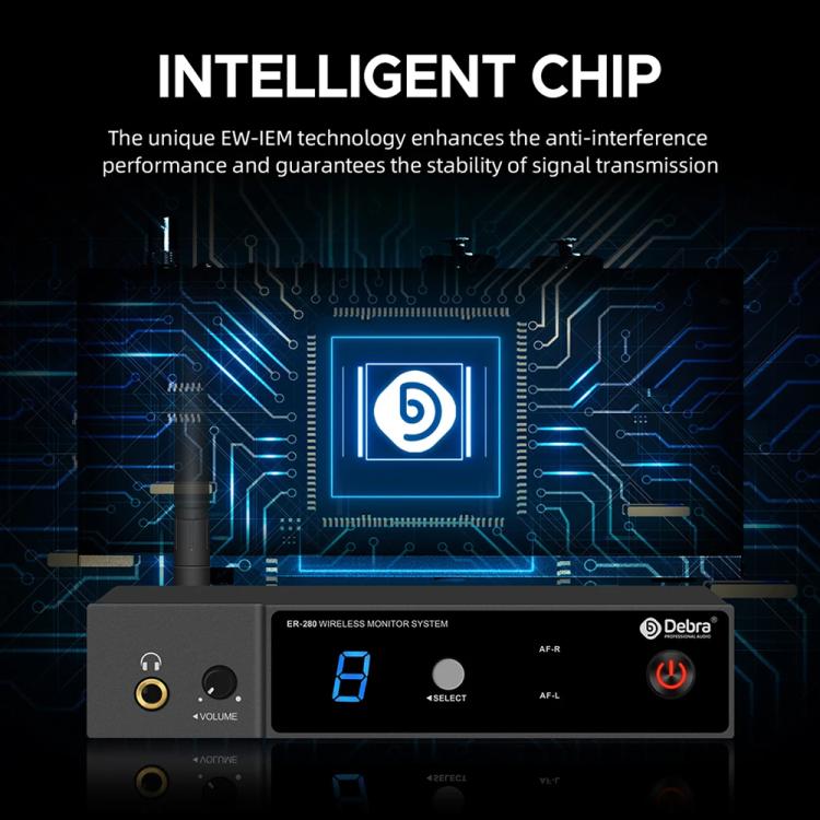 DEBRA ER-280 Professional Stage Wireless Audio Return Monitoring System with One Receivers