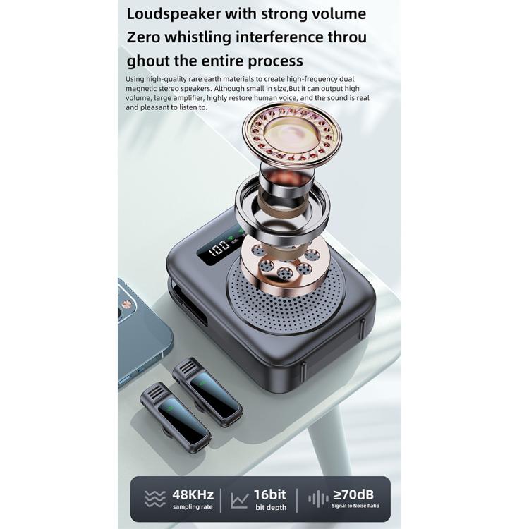 M10 Mini Wireless Microphone Teaching Voice Amplifier with Screen Display