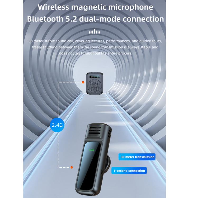 M10 Mini Wireless Microphone Teaching Voice Amplifier with Screen Display