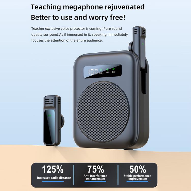 M10 Mini Wireless Microphone Teaching Voice Amplifier with Screen Display